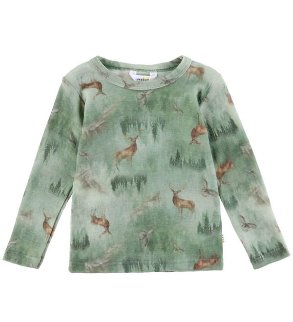 Joha Bluse - Uld - Grøn m. Skov
