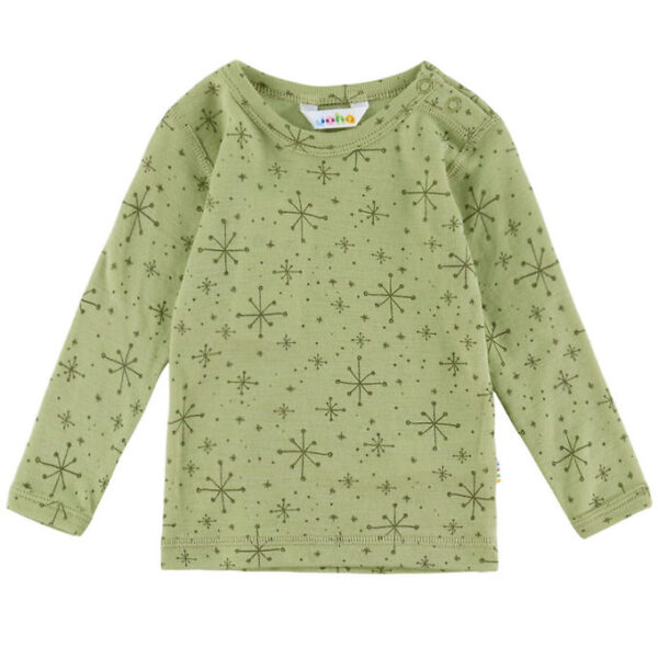 Joha Bluse - Uld - Lys Olive m. Stjerner