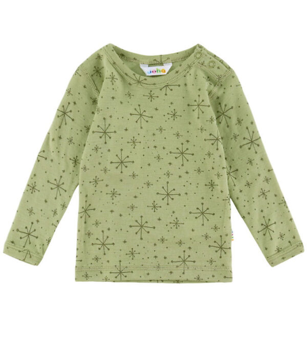 Joha Bluse - Uld - Lys Olive m. Stjerner
