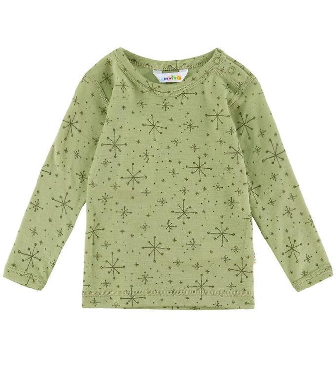 Joha Bluse - Uld - Lys Olive m. Stjerner