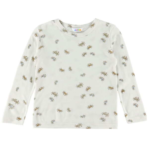 Joha Bluse - Uld/Silke - Off White m. Krabber