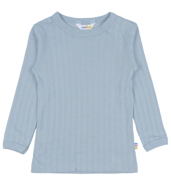 Joha Bluse - Uld/Silke - Støvet Blå Joha Bluse - Uld/Silke - Støvet Blå