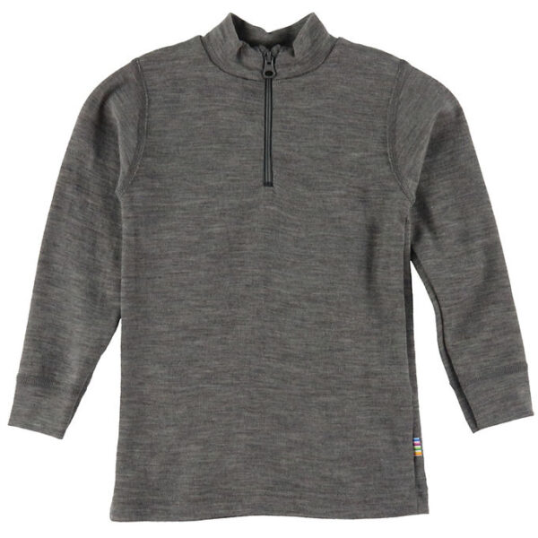 Joha Bluse m. Lynlås - Uld - Grå Joha Bluse m. Lynlås - Uld - Grå