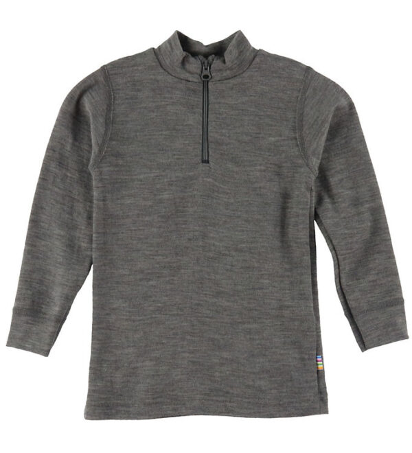 Joha Bluse m. Lynlås - Uld - Grå