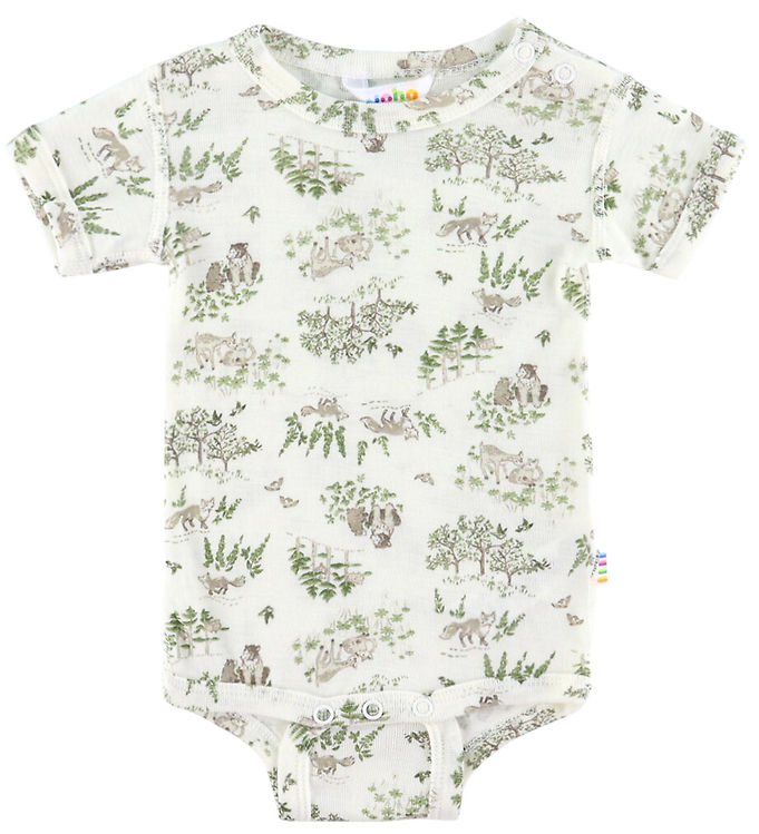 Joha Body k/æ - Uld/Silke - Off White m. Træer