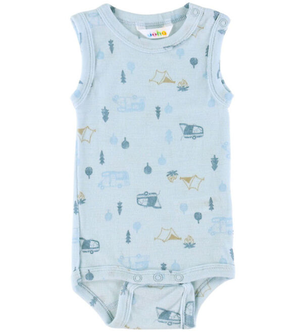 Joha Body u/æ - Uld - Lyseblå m. Camping