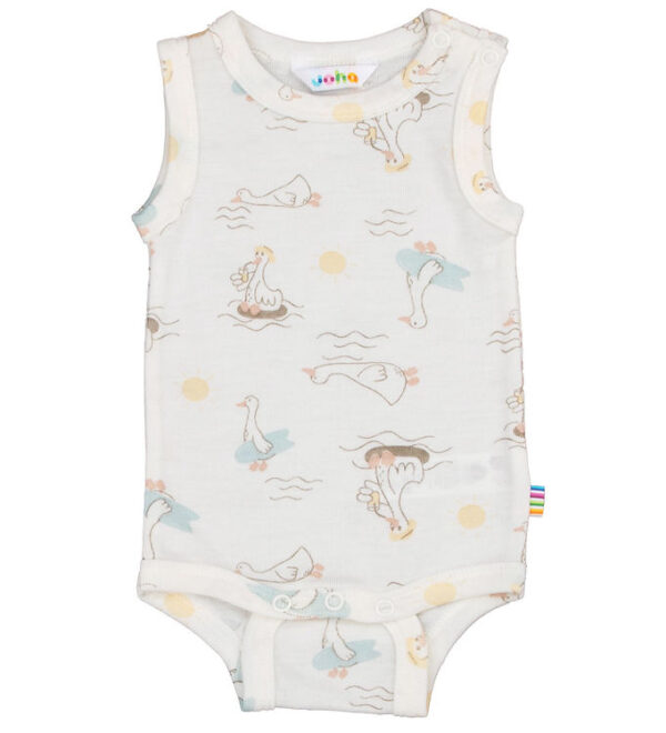 Joha Body u/æ - Uld/Silke - Off White m. Print