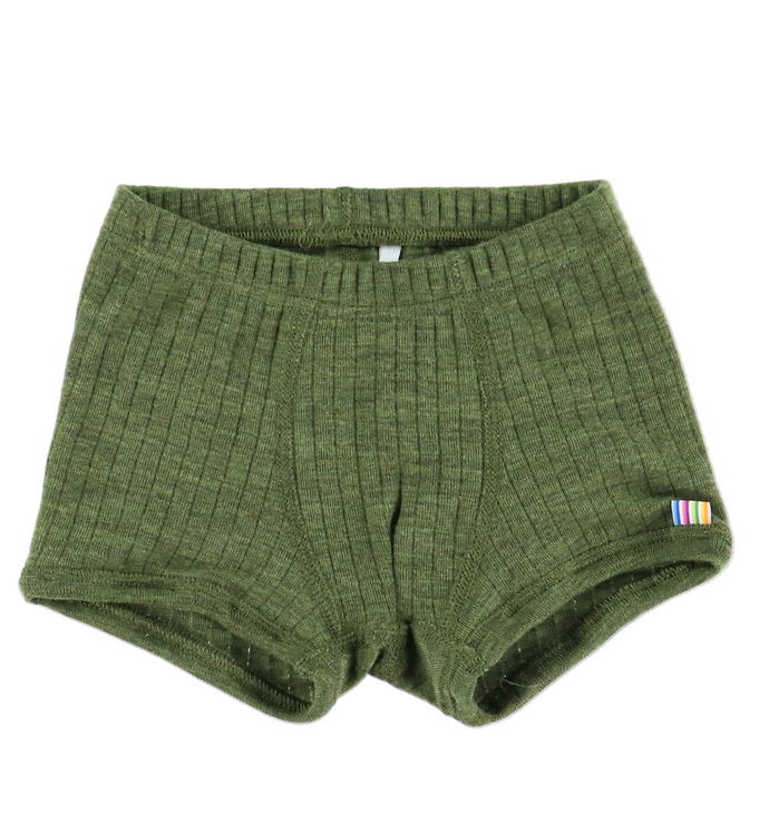 Joha Boxershorts - Uld - Rib - Mørk Oliven Joha Boxershorts - Uld - Rib - Mørk Oliven