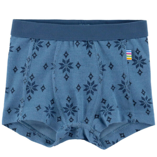 Joha Boxershorts - Uld/Bomuld - Blå m. Snefnug