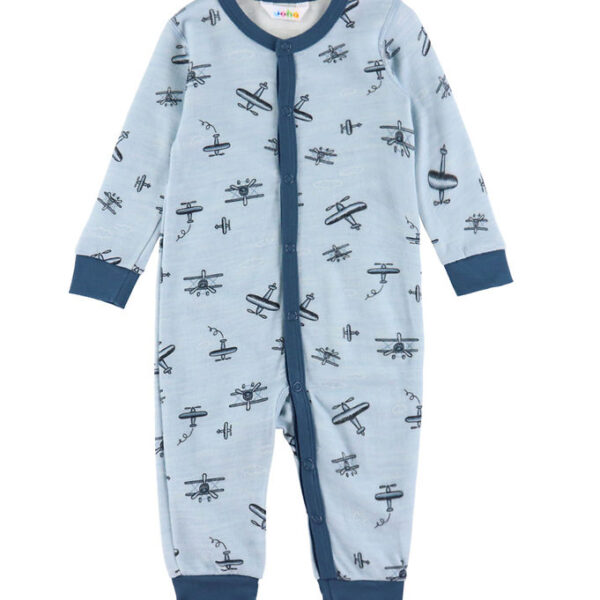 Joha Heldragt - Uld/Bambus - Lyseblå m. Print Joha Heldragt - Uld/Bambus - Lyseblå m. Print