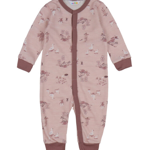 Joha Heldragt - Uld/Bambus - Lyserød m. Print