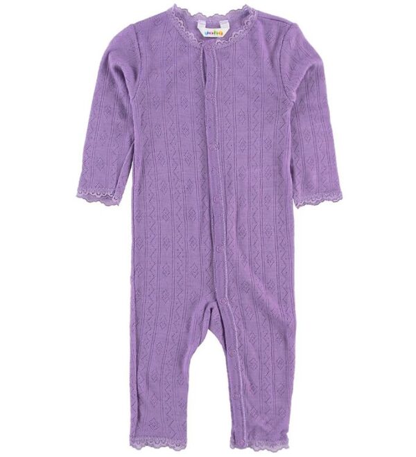 Joha Heldragt - Uld/Silke - Lilla m. Hulmønster Joha Heldragt - Uld/Silke - Lilla m. Hulmønster