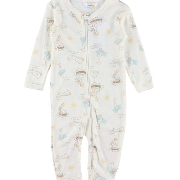 Joha Heldragt - Uld/Silke - Off White m. Print