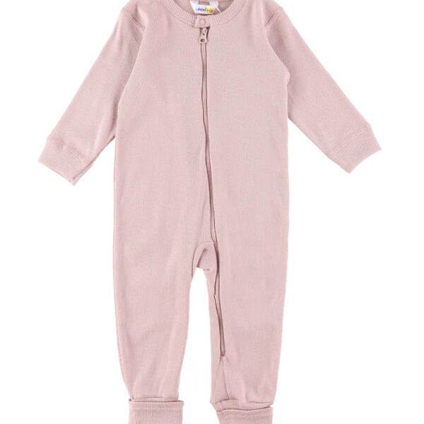 Joha Heldragt m. Fødder - Rib - Støvet Rosa Joha Heldragt m. Fødder - Rib - Støvet Rosa