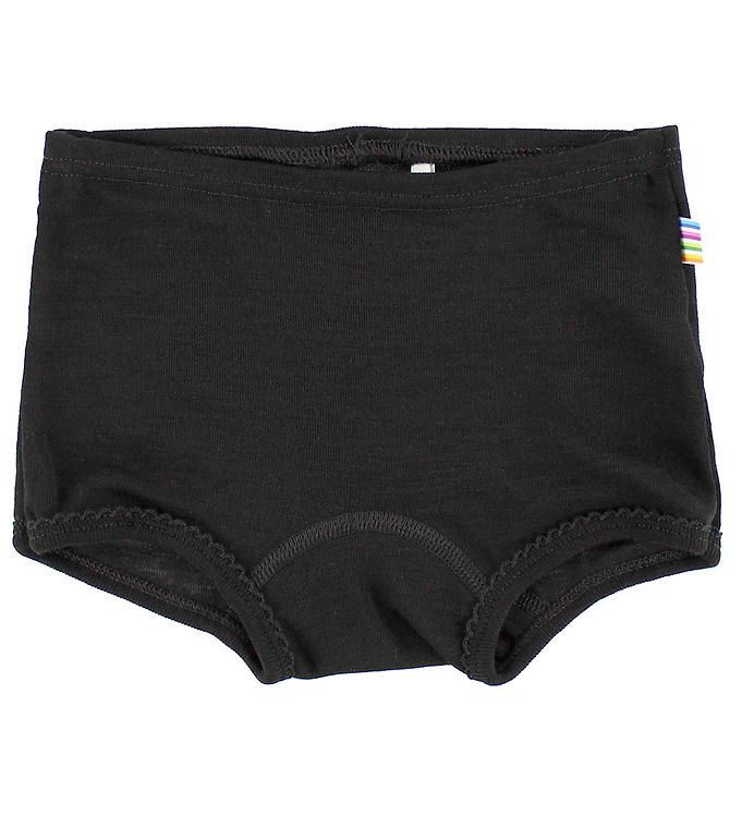 Joha Hipsters - Uld/Silke - Sort m. Blondekanter