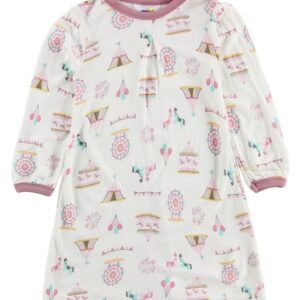 Joha Kjole - Bambus - Hvid m. Cirkus