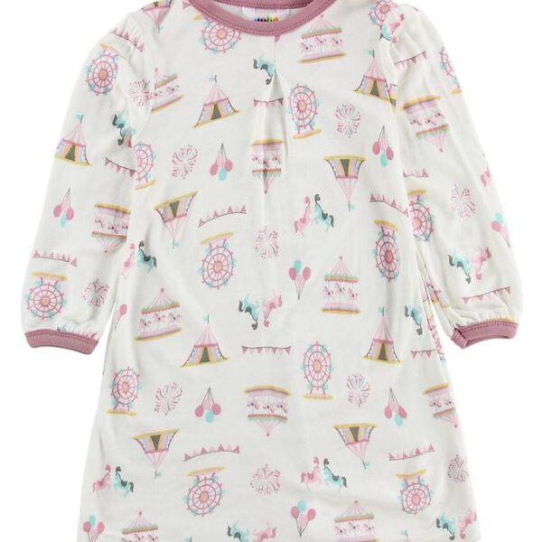 Joha Kjole - Bambus - Hvid m. Cirkus