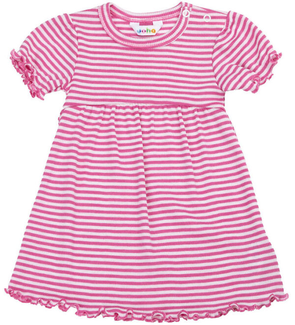 Joha Kjole - Rib - Uld/Silke - Off White/Pink