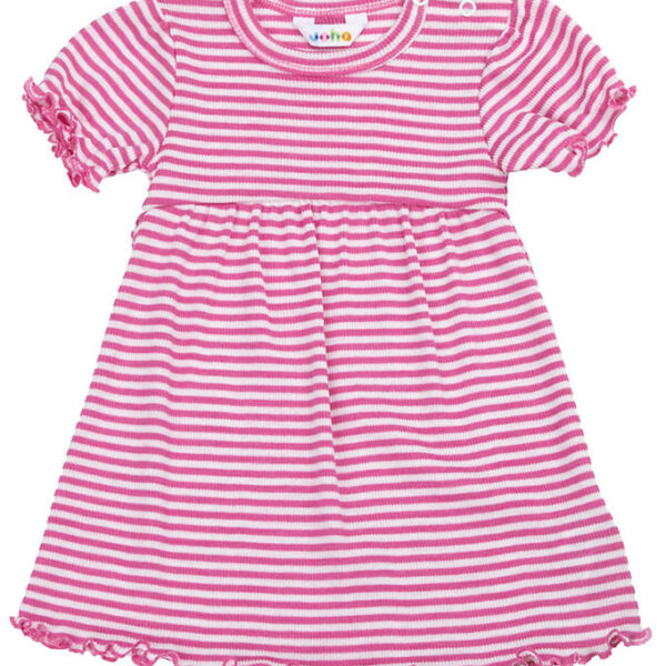 Joha Kjole - Rib - Uld/Silke - Off White/Pink