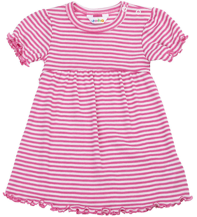 Joha Kjole - Rib - Uld/Silke - Off White/Pink Joha Kjole - Rib - Uld/Silke - Off White/Pink