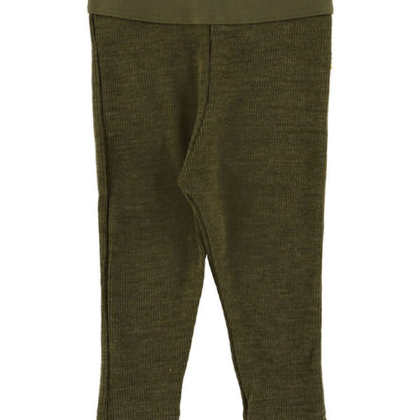 Joha Leggings - Rib - Uld - Mos Grøn Joha Leggings - Rib - Uld - Mos Grøn