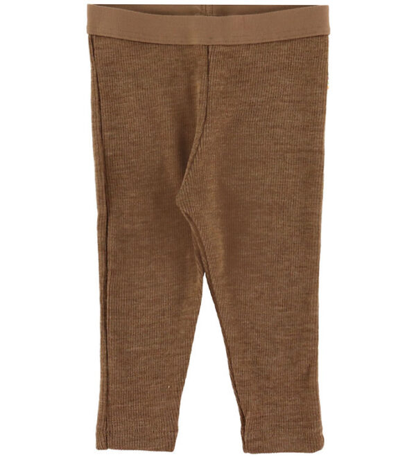 Joha Leggings - Rib - Uld - Varm Brun Joha Leggings - Rib - Uld - Varm Brun
