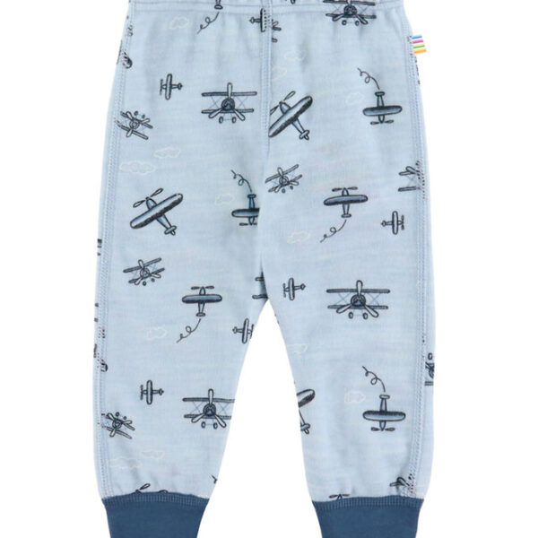Joha Leggings - Uld/Bambus - Lyseblå m. Print