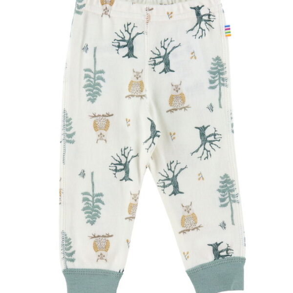 Joha Leggings - Uld/Bambus - Offwhite m. Skov Joha Leggings - Uld/Bambus - Offwhite m. Skov