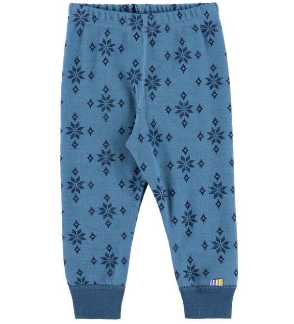 Joha Leggings - Uld/Bomuld - Blå m. Snefnug Joha Leggings - Uld/Bomuld - Blå m. Snefnug