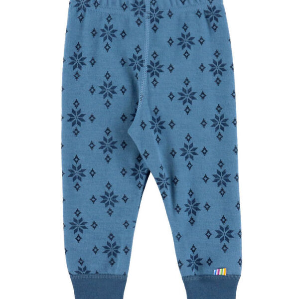 Joha Leggings - Uld/Bomuld - Blå m. Snefnug