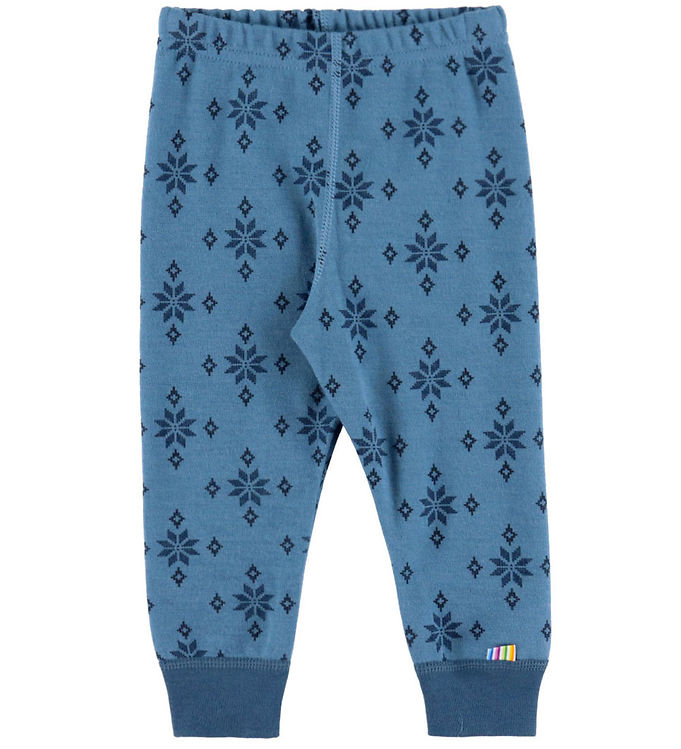 Joha Leggings - Uld/Bomuld - Blå m. Snefnug Joha Leggings - Uld/Bomuld - Blå m. Snefnug