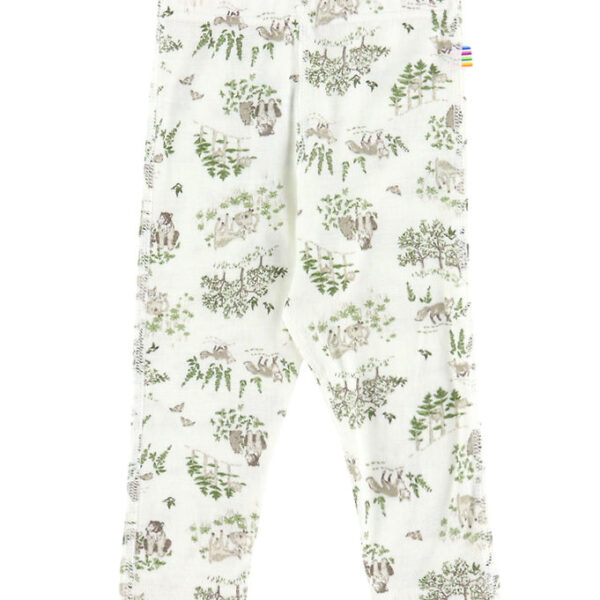 Joha Leggings - Uld/Silke - Off White m. Træer