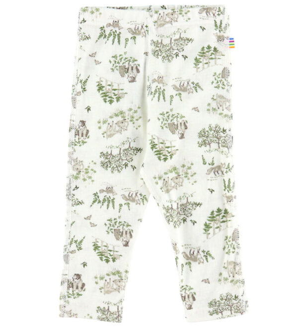 Joha Leggings - Uld/Silke - Off White m. Træer