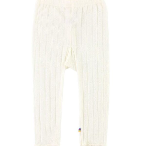 Joha Leggings - Uld/Silke - Råhvid m. Mønster