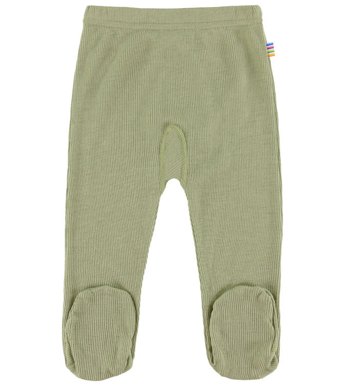 Joha Leggings m. Fødder - Rib - Uld/Silke - Grøn Joha Leggings m. Fødder - Rib - Uld/Silke - Grøn