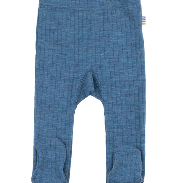 Joha Leggings m. Fødder - Uld - Denim Blå