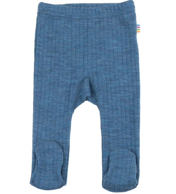 Joha Leggings m. Fødder - Uld - Denim Blå