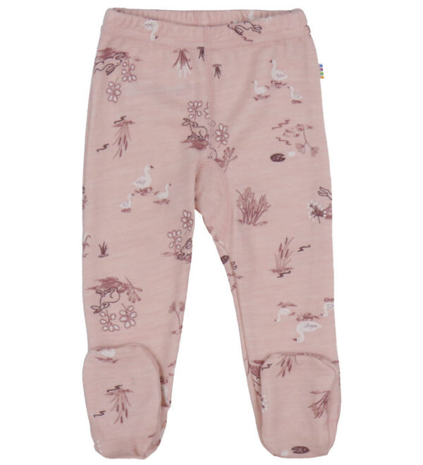 Joha Leggings m. Fødder - Uld/Bambus - Lyserød m. Print Joha Leggings m. Fødder - Uld/Bambus - Lyserød m. Print