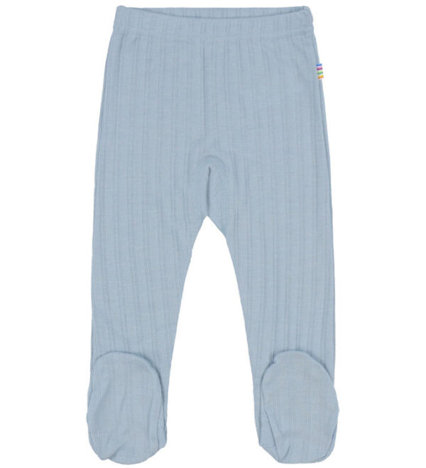Joha Leggings m. Fødder - Uld/Silke - Støvet Blå