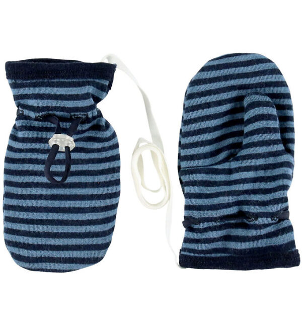 Joha Luffer m. Tommel - Uld - Blå m. Striber Joha Luffer m. Tommel - Uld - Blå m. Striber