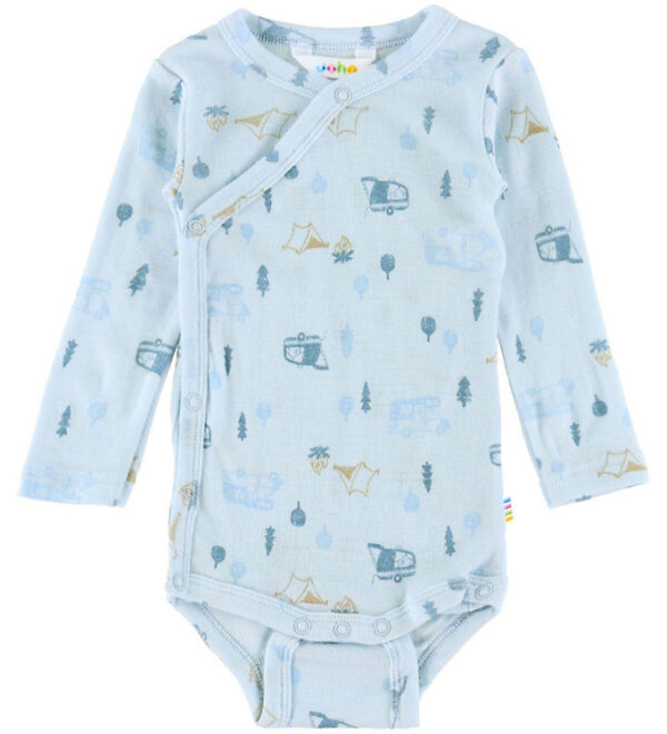 Joha Slå-om Body l/æ - Uld - Lyseblå m. Camping Joha Slå-om Body l/æ - Uld - Lyseblå m. Camping