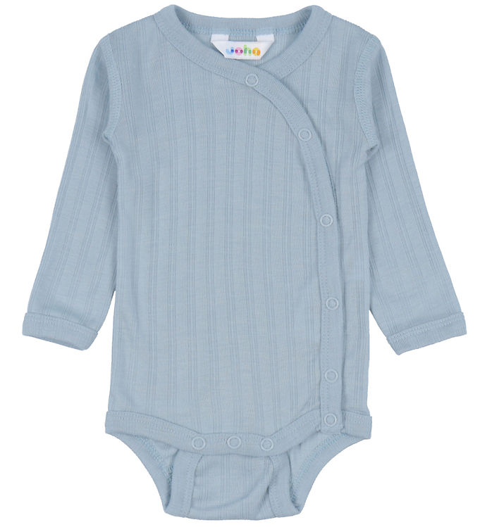Joha Slå-om Body l/æ - Uld/Silke - Støvet Blå