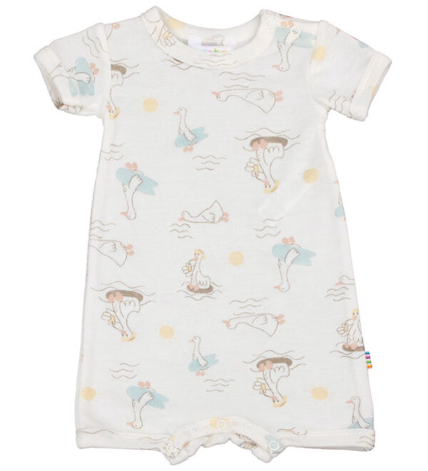 Joha Sommerdragt - Uld/Silke - Off White m. Print Joha Sommerdragt - Uld/Silke - Off White m. Print
