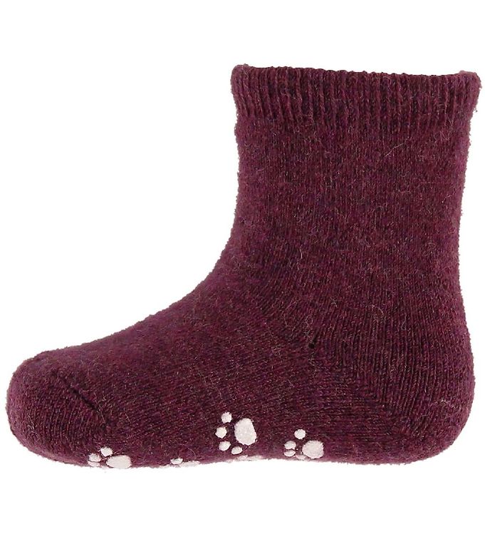 Joha Strømper - Uld - Lilla m. Anti-slip
