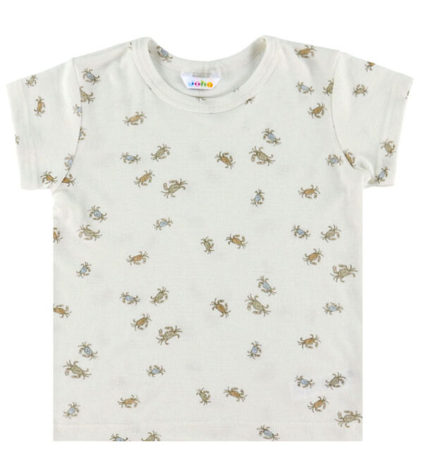 Joha T-shirt - Uld/Silke - Off White m. Krabber