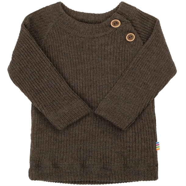 Joha Uld Bluse - Strik - Brown Melange Joha Uld Bluse - Strik - Brown Melange