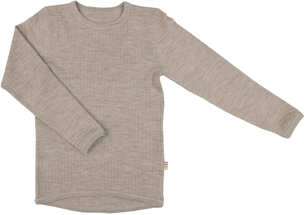 Joha Uld Bluse Uld Rib Sesame Melange