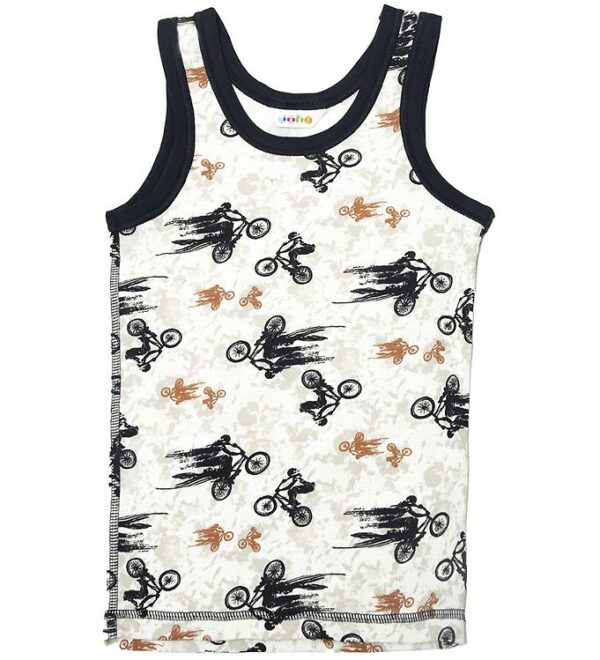 Joha Undertrøje - Bambus - Off White/Marineblå m. Cykel Joha Undertrøje - Bambus - Off White/Marineblå m. Cykel