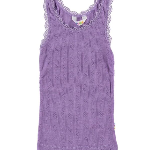 Joha Undertrøje - Uld/Silke - Lilla m. Hulmønster