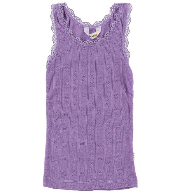 Joha Undertrøje - Uld/Silke - Lilla m. Hulmønster